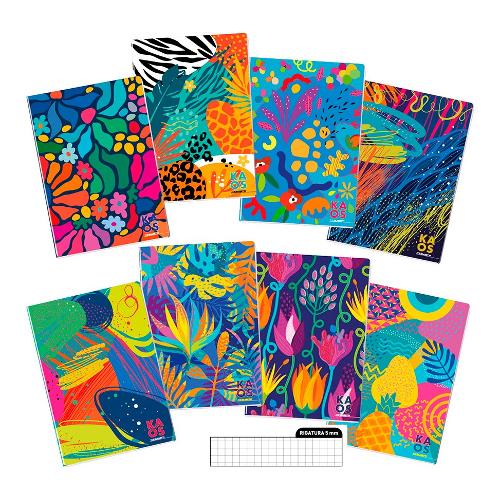 Blasetti Quaderno quadretti 5 mm A4 KAOS assortito 8476