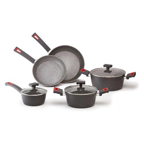 Ghidini Cipriano Batteria pentole Antiaderente 8 pz VIVÀ Grigio scuro 2293