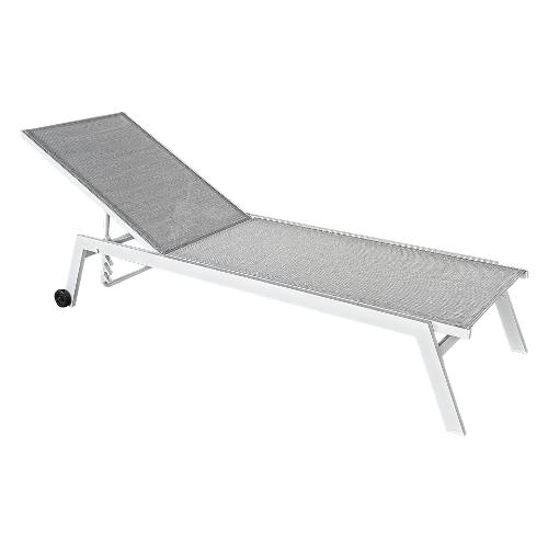 Amicasa Lettino prendisole alluminio HAITI Bianco opaco e Grigio chiaro LS TL 802