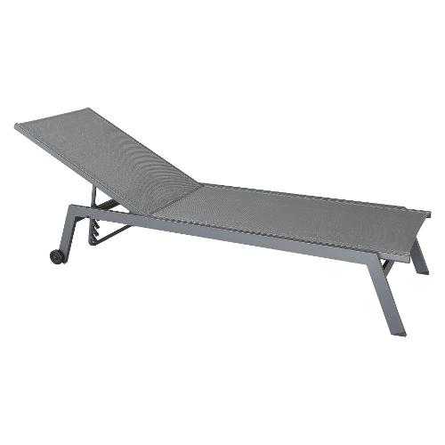 Amicasa Lettino prendisole alluminio HAITI Antracite e Grigio LS TL 802
