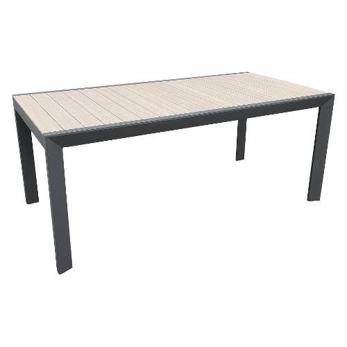 Amicasa Tavolo da esterno alluminio ISCHIA Fisso Antracite e Grey (180x90x75cm) LY AT 048