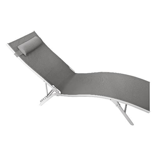 Amicasa Lettino prendisole acciaio OSCAR Grigio chiaro KZ013