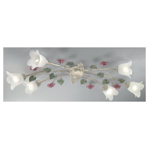 Silux Plafoniera PRIMAVERA PL6 Bianco (100x20x43cm) 6 luci - E14 - Max 240W