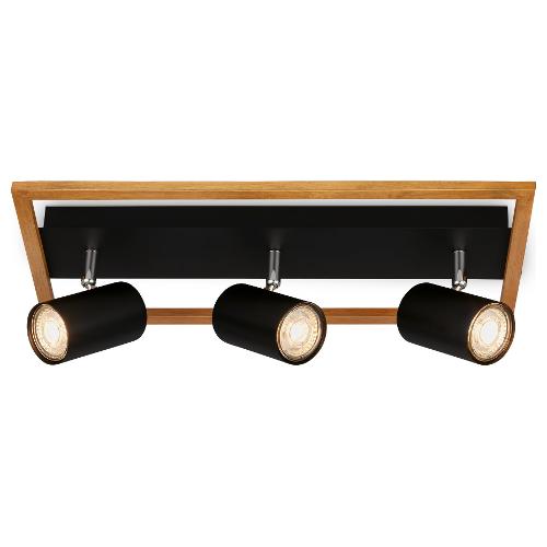 Briloner Set faretti spot FREY Nero (43x12,5x20cm) 2138035 3 luci - GU10 - Max 27W
