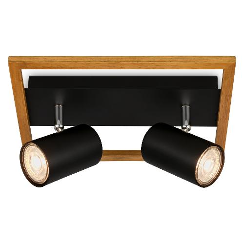 Briloner Set faretti spot FREY Nero (43x12,5x20cm) 2138025 2 luci - GU10 - Max 18W