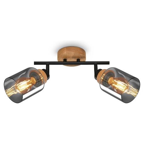 Briloner Set faretti spot HEMA Nero (28x24x11cm) 2485025 2 luci - E27 - Max 20W