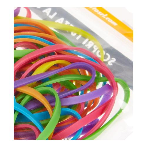 Scatto Set elastici piatti (50x3mm) sacchetto 40 gr Colori assortiti fluo 141MF
