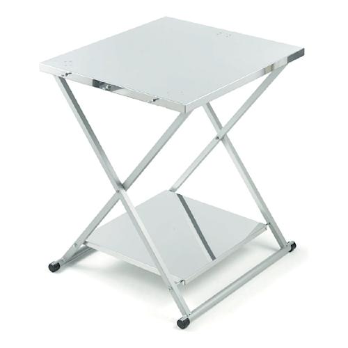 Ompagrill Tavolino polifunzionale acciaio inox sp. 1,2 mm (ripiani) e acciaio verniciato a polvere (telaio) Pieghevole Acciaio lucido (70x78x90 cm) 70780