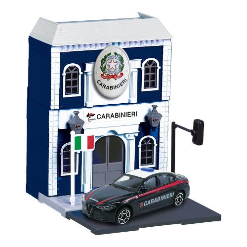 Bburago Garage Playset City con Alfa Romeo Giulia 1:43 CARABINIERI Assortito 919816 012
