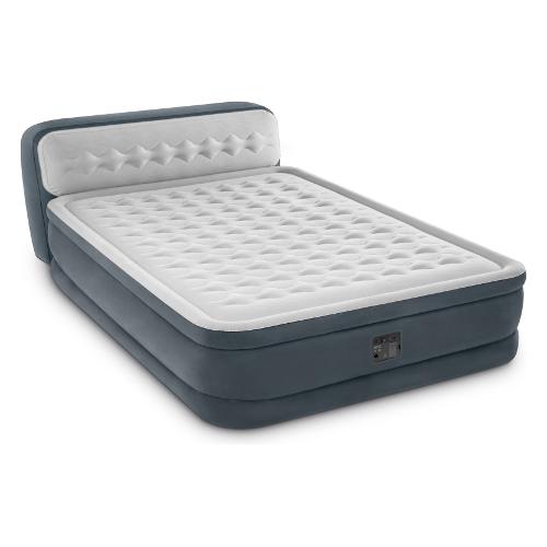 Intex Materasso gonfiabile Due piazze Deluxe con schienale DURA BEAM Grigio 64448ND