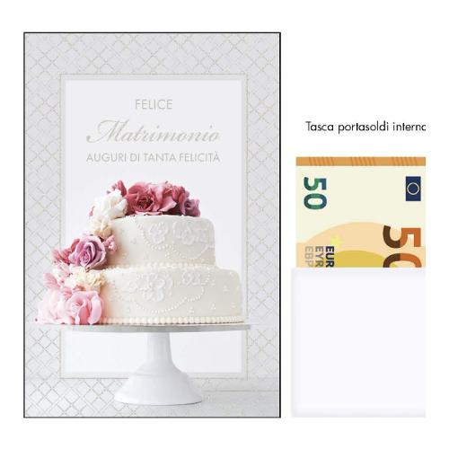 Marpimar Biglietto auguri Matrimonio con tasca portasoldi (11,8x16,8 cm) LOD109
