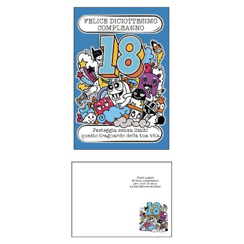 Marpimar Biglietto auguri Compleanno 18 Anni (11,8x16,8 cm) TSD29