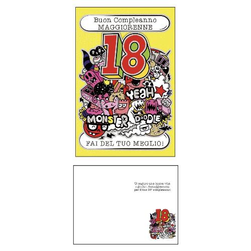 Marpimar Biglietto auguri compleanno 18 Anni (11,8x16,8cm) TSD30