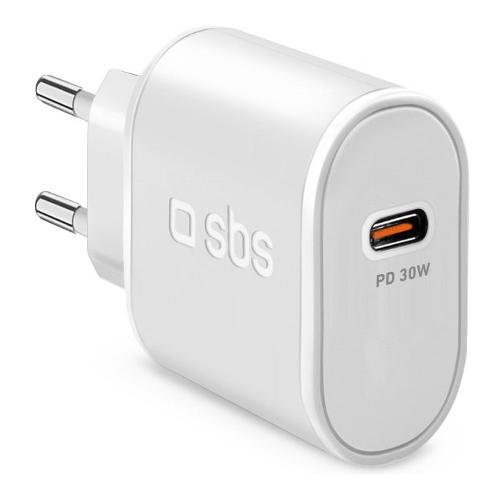 Sbs Caricabatterie USB Type-C WALL CHARGER 30W Power Delivery Bianco TETR1CPD30