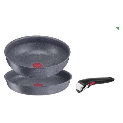 Lagostina Set padelle Antiaderente 3 pz con manico amovibile INGENIO GREEN Grigio mineralis 012164600103