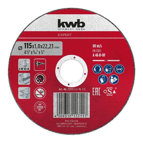 Kwb Disco taglio smerigliatrice per metallo D. 115 mm 711711