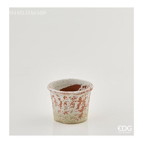 Edg Vaso piante cilindro Cotto Antique Ivory (20x15 cm) 011432 12