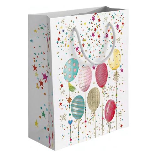 Marpimar Shopper regalo (31,5x12x45 cm) Ballons Bianco multicolore PLD07