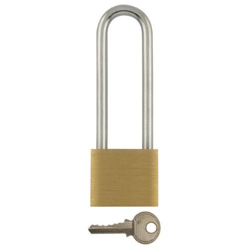 Oreca Lucchetto chiave con arco lungo Ottone spazzolato 0074578 00