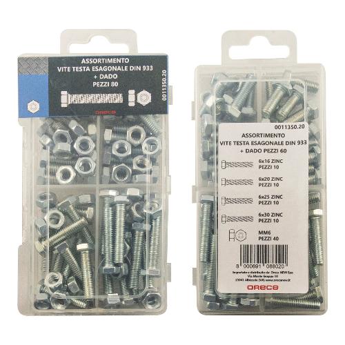 Oreca Viti con dado esagonale assortite M6 acciaio zincato 80 pz 0011350 20