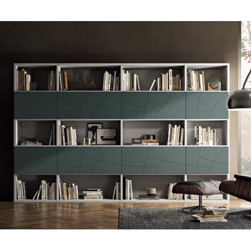 Vuerre LAPIS LP14 Parete soggiorno Frassino bianco e Verde kaki (305cm)