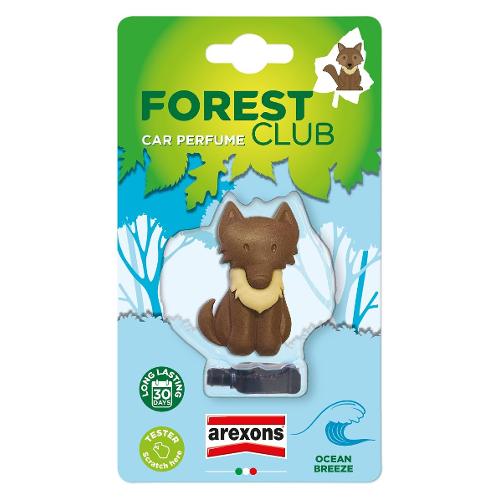 Arexons Profumatore auto bocchette ventilazione Lupo Ocean Breeze FOREST CLUB Marrone 20411