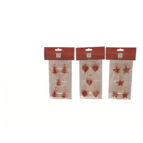 Mercury Set mollette decorative Soggetti Natale (5pz) Assortito 41894