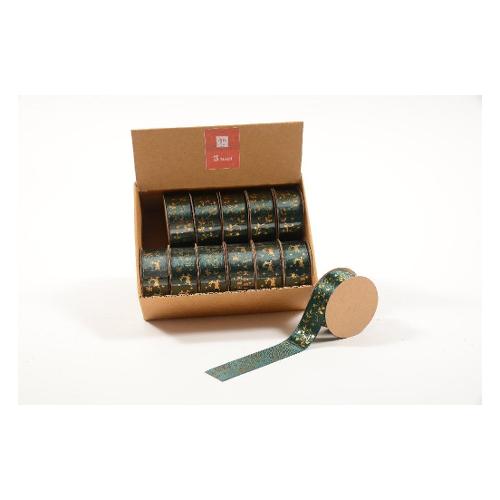 Mercury Nastro (25mmx3m) Assortito Verde e Oro 48657
