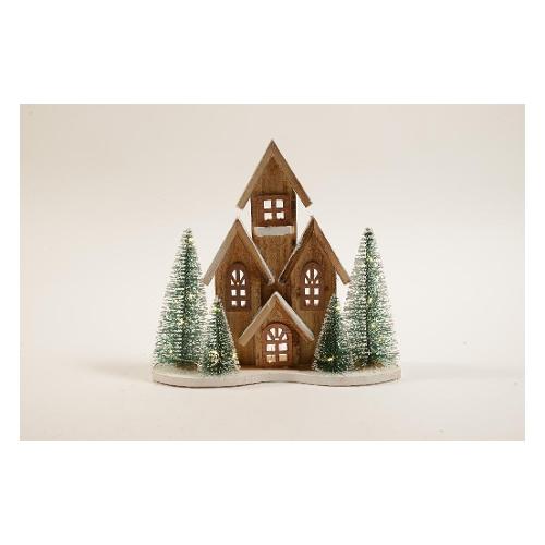 Mercury Paesaggio Natale Luminoso con alberi (33x9x30 cm) 26822