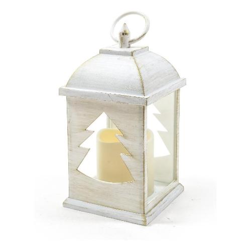Mercury Lanterna (10x10x21cm) con candela Bianco 14607