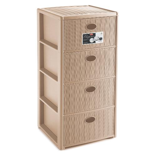 Stefanplast ELEGANCE Cassettiera 4 Cassetti Cashmere (40cm)