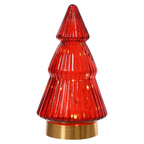 Kaemingk Albero di natale Rosso 489001 (10,5x19,5cm) 15 luci - MICROLED