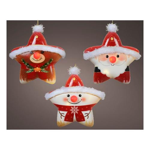 Kaemingk Decoro Pendaglio soggetto Natalizio Assortito (13,5 cm) nr 4 luci 488423