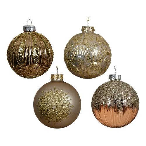 Kaemingk Pallina albero Natale (8cm) Vetro Pearl Assortito 062676