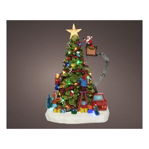 Kaemingk Albero con scaletta Babbo e luci (27,5x21,5x39 cm) 480871