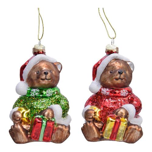 Kaemingk Addobbo albero Vetro Orso Assortito 120870 (12cm)