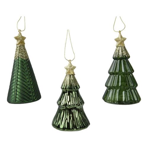 Kaemingk Albero (12cm) Green Assortito Vetro 121727