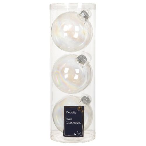 Kaemingk Set palline albero Natale (10cm) (3pz) Vetro Trasparente 142025
