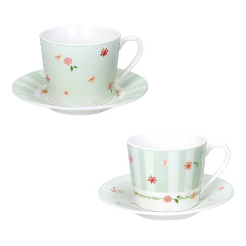 Brandani Set tazzine caffè con piatto 2 pz (11x6cm) POLLINE Verde 51142