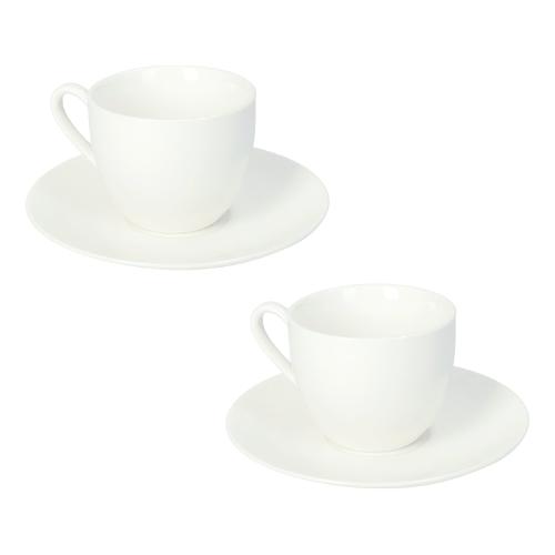 Brandani Set tazzine caffè con piatto 2 pz (11,5x6cm) TOTAL WHITE Bianco 51383