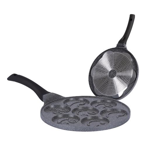 Aeternum Padella pancake 7 posti (26cm) Alluminio antiaderente MADAME PETRAVERA Grigio pietra AP000152