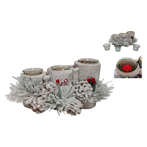 Due Esse Christmas Portacandela (3p) Plastica, Vetro (31x15x15cm) CHRISTMAS XNA23019481