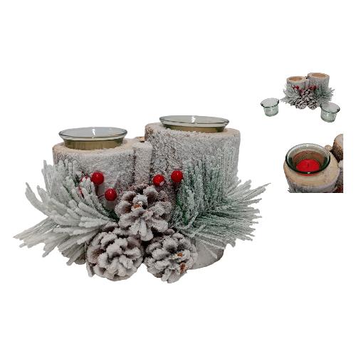 Due Esse Christmas Portacandela (2p) Plastica, Vetro (21x13x13cm) CHRISTMAS XNA23019471