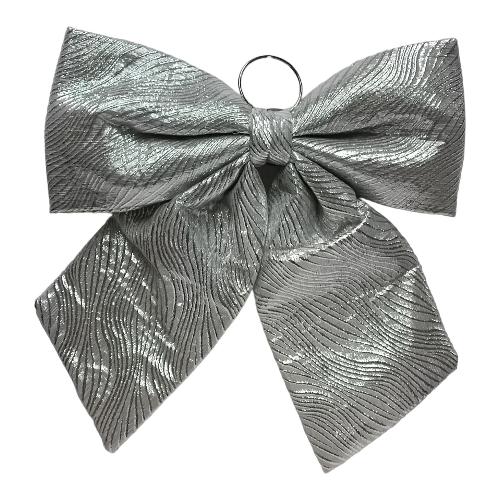Due Esse Christmas Fiocco decorativo 1 pz Silver decoro striscia (34x37 cm) XNA24003561