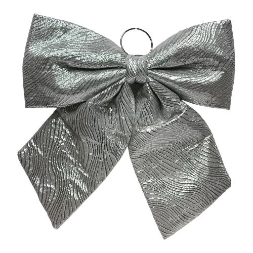 Due Esse Christmas Fiocco decorativo 1 pz Silver decoro striscia (60x65 cm) XNA24003501