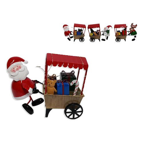 Due Esse Christmas Babbo Natale con carretto luminoso Assortito (3x10x21 cm) XNA23045851