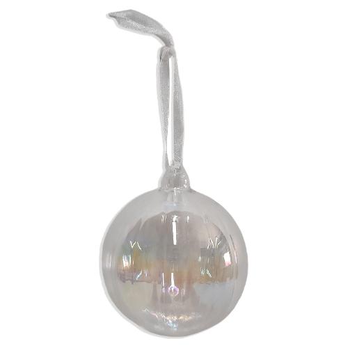 Due Esse Christmas Pallina albero (10cm) Vetro Trasparente rainbow XNA23068921