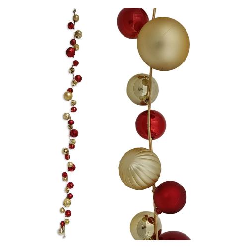Due Esse Christmas Decoro Ghirlanda 170 cm Rosso/Oro Rosso e Oro XNA23021991