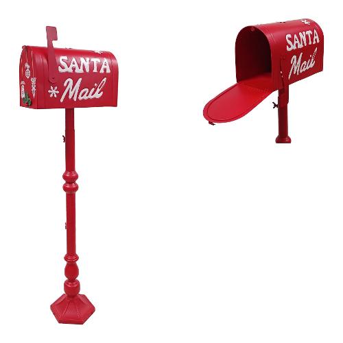 Due Esse Christmas Decoro Portalettere americano latta con palo Rosso (33x20x100 cm) XNA23060551