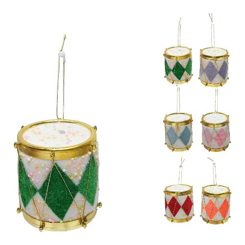 Due Esse Christmas Decoro Appendibile Tamburo Candy 7cm Assortito XNA23064421
